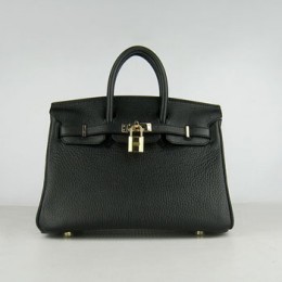 Hermes Birkin 25Cm Handbag Black Gold